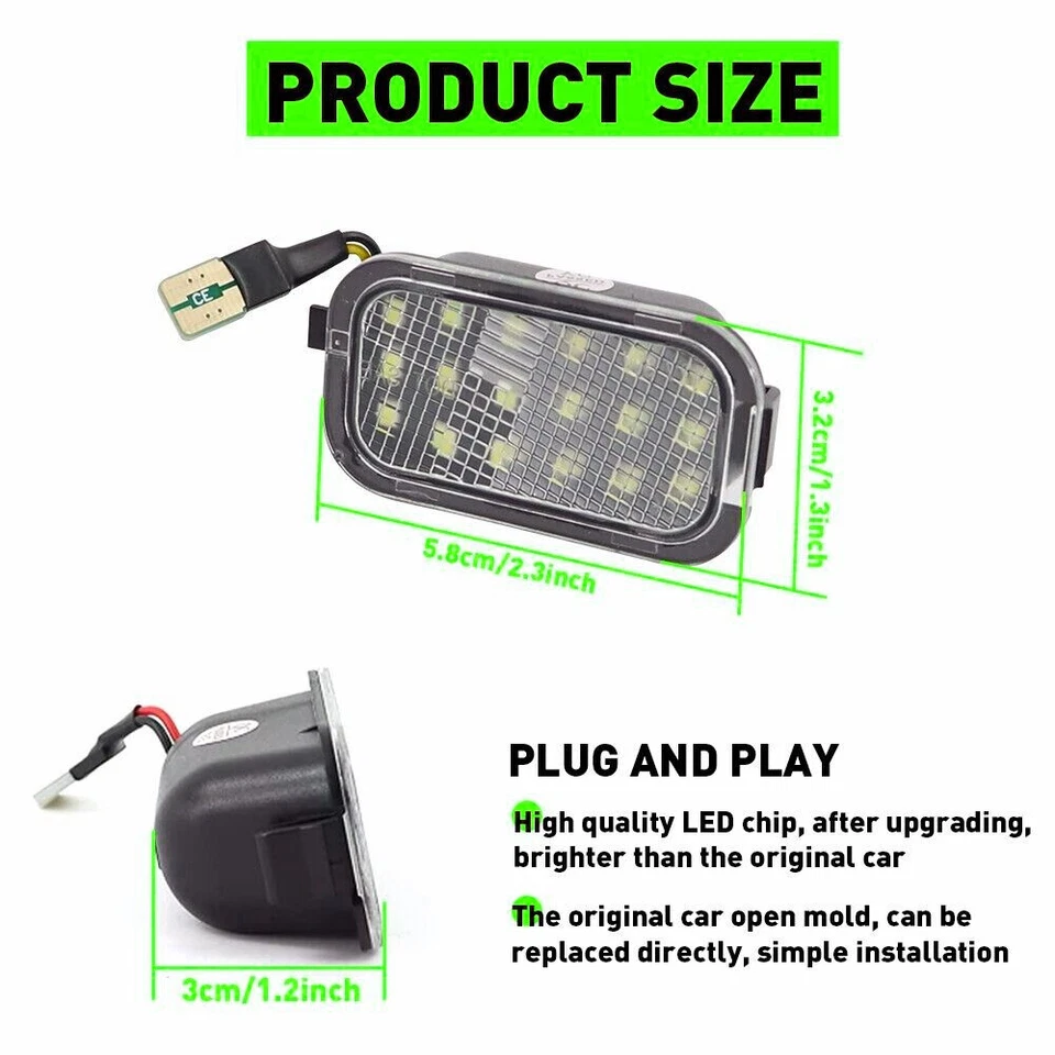 Conjunto de 2 luces LED de charco de espejo lateral aptas para Cadillac Escalade 07-2014 EE. UU. Foto 3 de 4