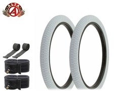 Alta Performance BMX BICYCLE 20"x 1.95" X-PERFORMER FREESTYLE WHITE TIRE 6PC SET