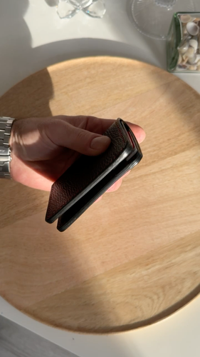 Geldbörse aus Echtem Leder Schwarz Geldbeutel Kartenetui Mini Slim Portemonnaie - Video 1 von 1