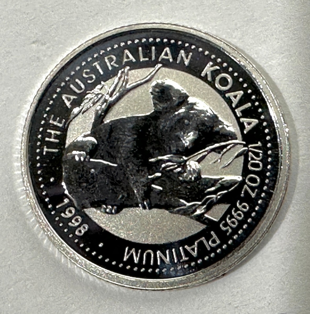 1998 Australian 1/20 oz Platinum 5 Dollar 3rd Portrait “Koala