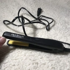 Hot Beauty Professional Ceramic Mini Flat Iron 1/2" Anti-Frizz Smooth Black