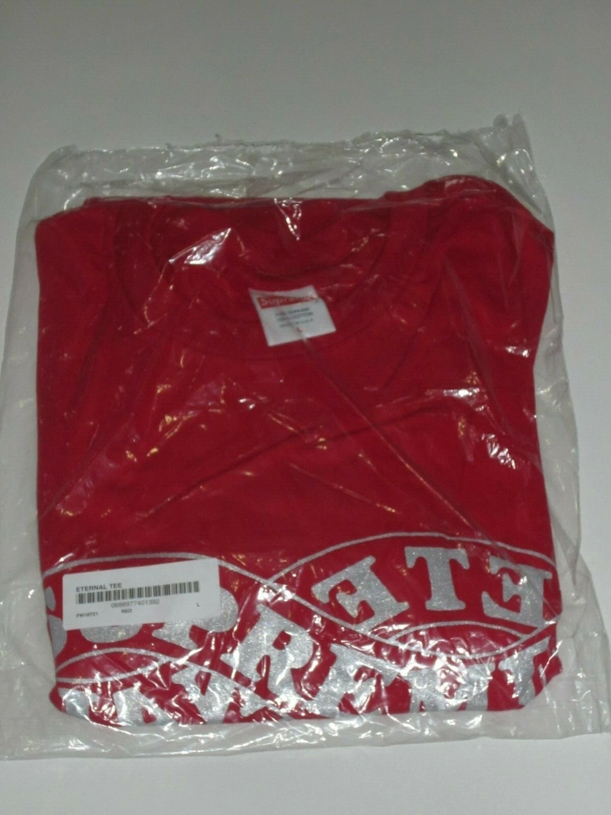 SUPREME New York Eternal Tee ROUGE homme grand NEUF ! F/W 2018 BOGO