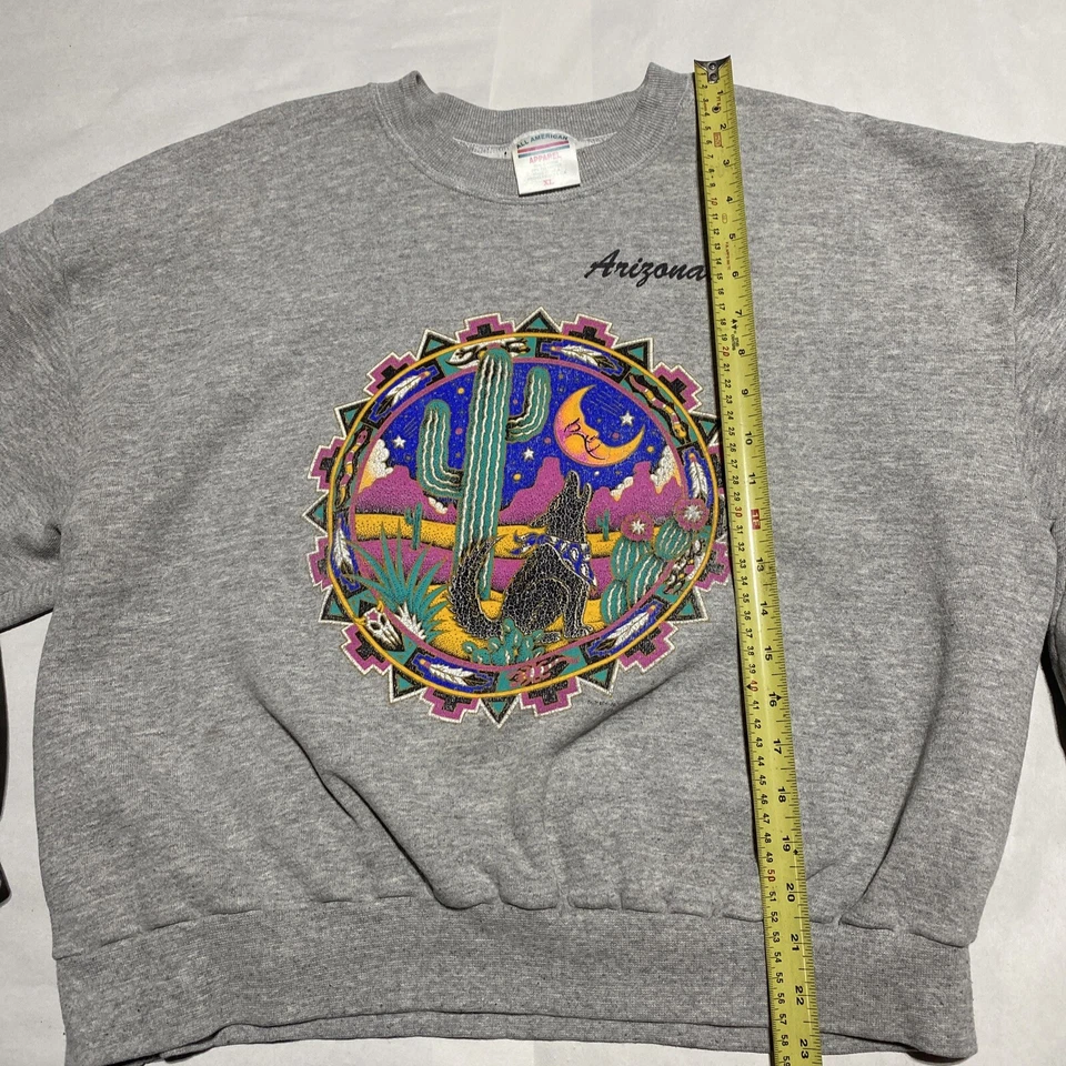 Suéter Vintage Arizona Pull Over Hecho en EE. UU. Gris Mujer - XL Foto 2 de 4