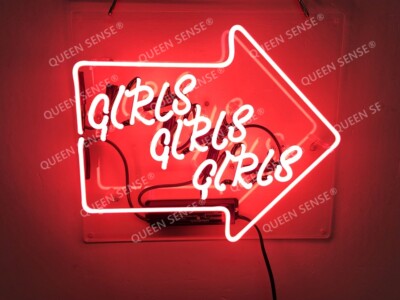 14''x10'' Girls Girls Girls Arrow Right Neon Sign Acrylic Light Bar Lamp ZS1177
