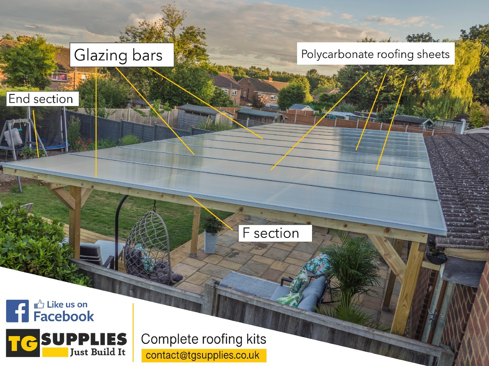 Glazing Bar F Section End Closure 10mm, 16mm, 25mm Polycarbonate