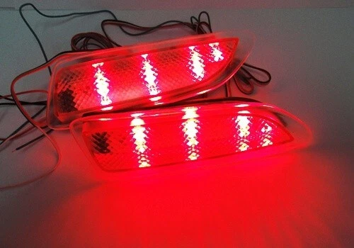2x Clear Lens LED Rear Bumper Reflector LED Tail Backup Brake Lights Lamp For Lexus CT200h Toyota Corolla