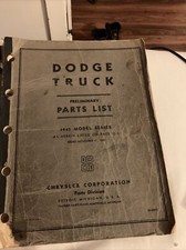 Oem 1940 Dodge Trucks Model Series Preliminary Parts List Issued November 1940