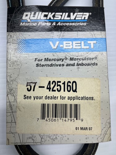 QUICKSILVER MERCURY 57-42516Q V8 Power Steering Pump V Belt NEW OLD STOCK OEM - Bild 3 von 3