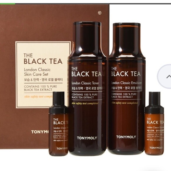 Tonymoly The Black Tea London Classic Skin Care Set 4 PC Gift Set New