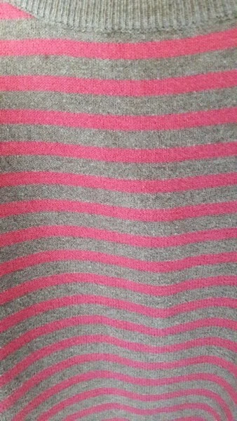 H&M Pull marron taupe rayures rose T S - Photo 3/4