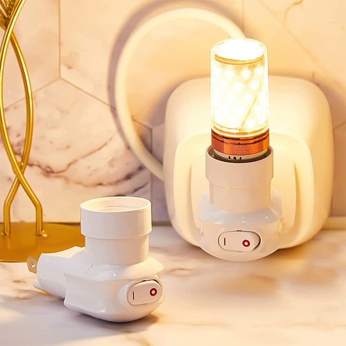 Outlet to Socket Adapter, E26/E27 Plug-in Light Socket 3-Prong Outlet Socket 360 - Picture 12 of 16