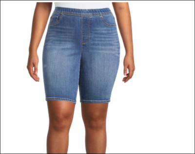 NEW Women's Medium Wash 24W Pull on BERMUDA SHORTS