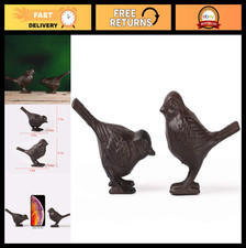 Rustic Cast Iron Bird Statues - Farmhouse Garden Decor, Collectible Figurines, G