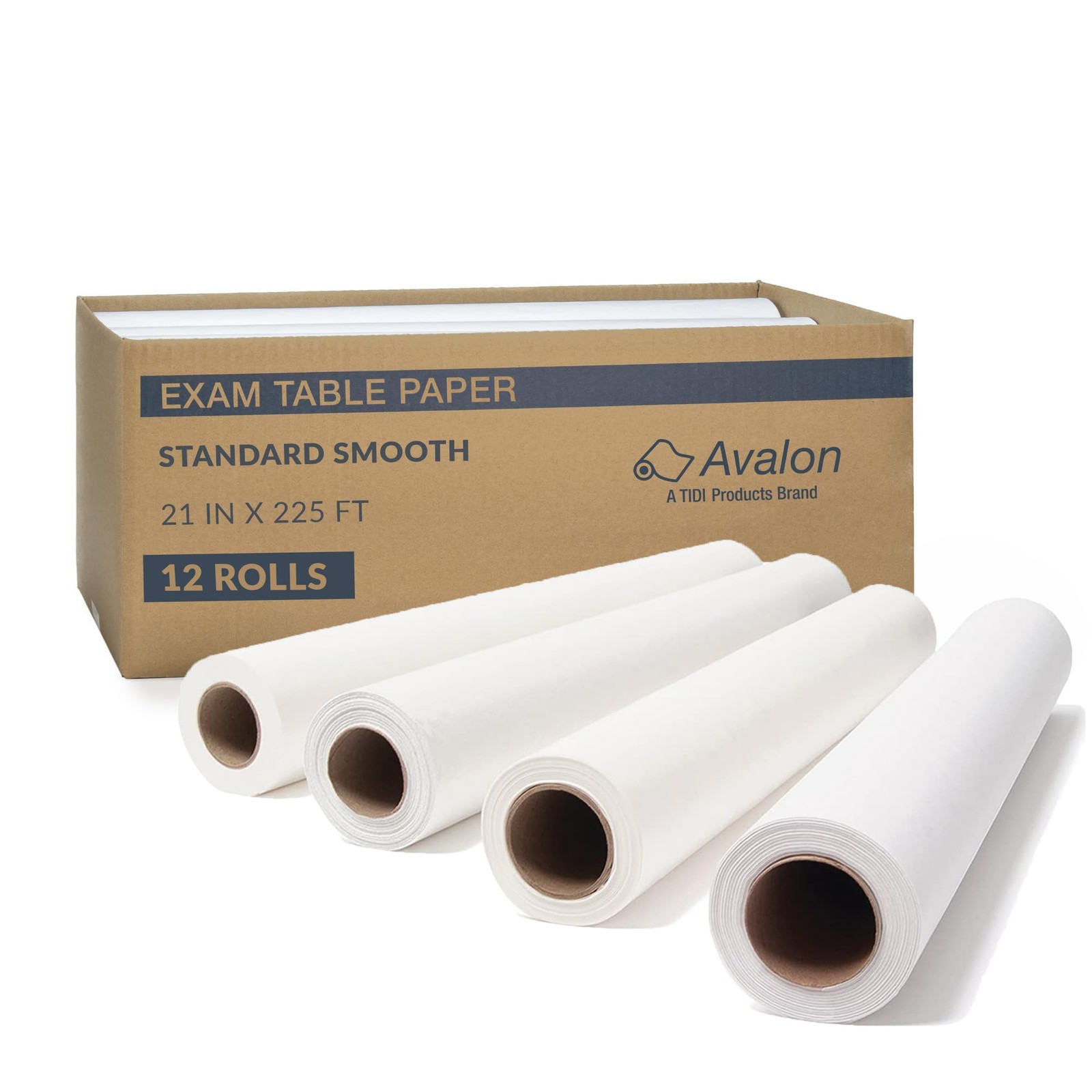 TIDI 517 Avalon Exam Table Paper, White, 21” x 225’ 21" x 225' Smooth, White
