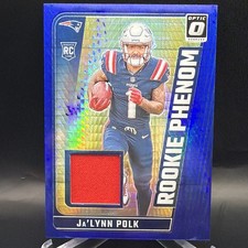 Jalynn Polk 2024 Panini Donruss Optic Rookie Phenom Blue Hyper Prizm. Patriots