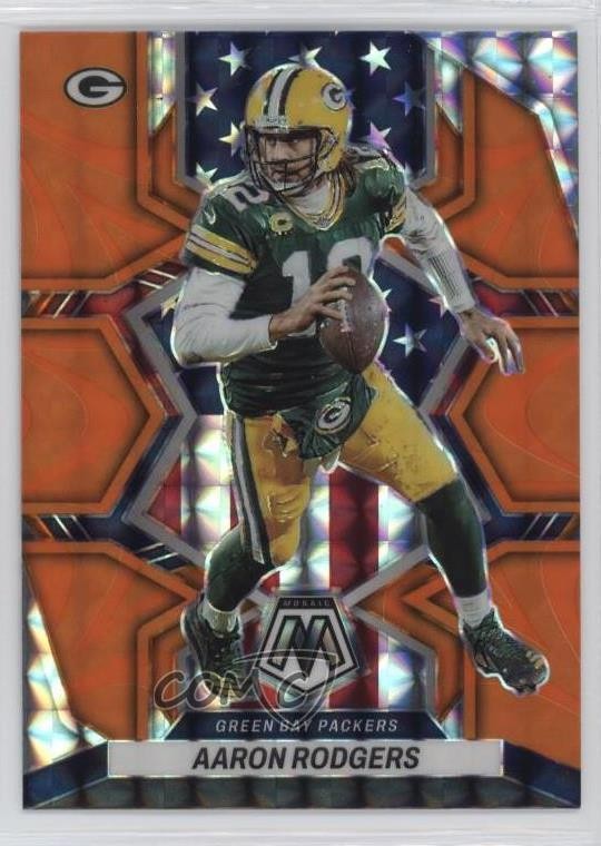 2022 Panini Mosaic National Pride Reactive Orange Prizm Aaron Rodgers #252 00em
