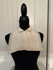 Antique Pleated Ivory Shirt Collar Dicky Dickie Detachable Edwardian Victorian