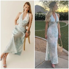 REFORMATION Daniela Maxi Silk Dress in Core Halo SZ US 6 NWT