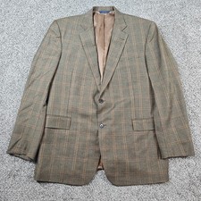 Brooks Brothers Blazer Men 46L Tan Sport Houndstooth Wool Cashmere 1818 Madison