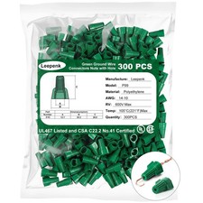 300PCS Green Ground Wire Nuts with Hole,14-10 AWG Winged Electrical Wire End ...