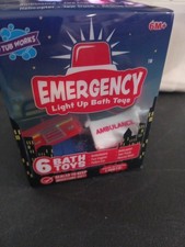   Emergency  Cars Light Up Bath Toys 6 Pack Water-Activated Light Up Toys New
