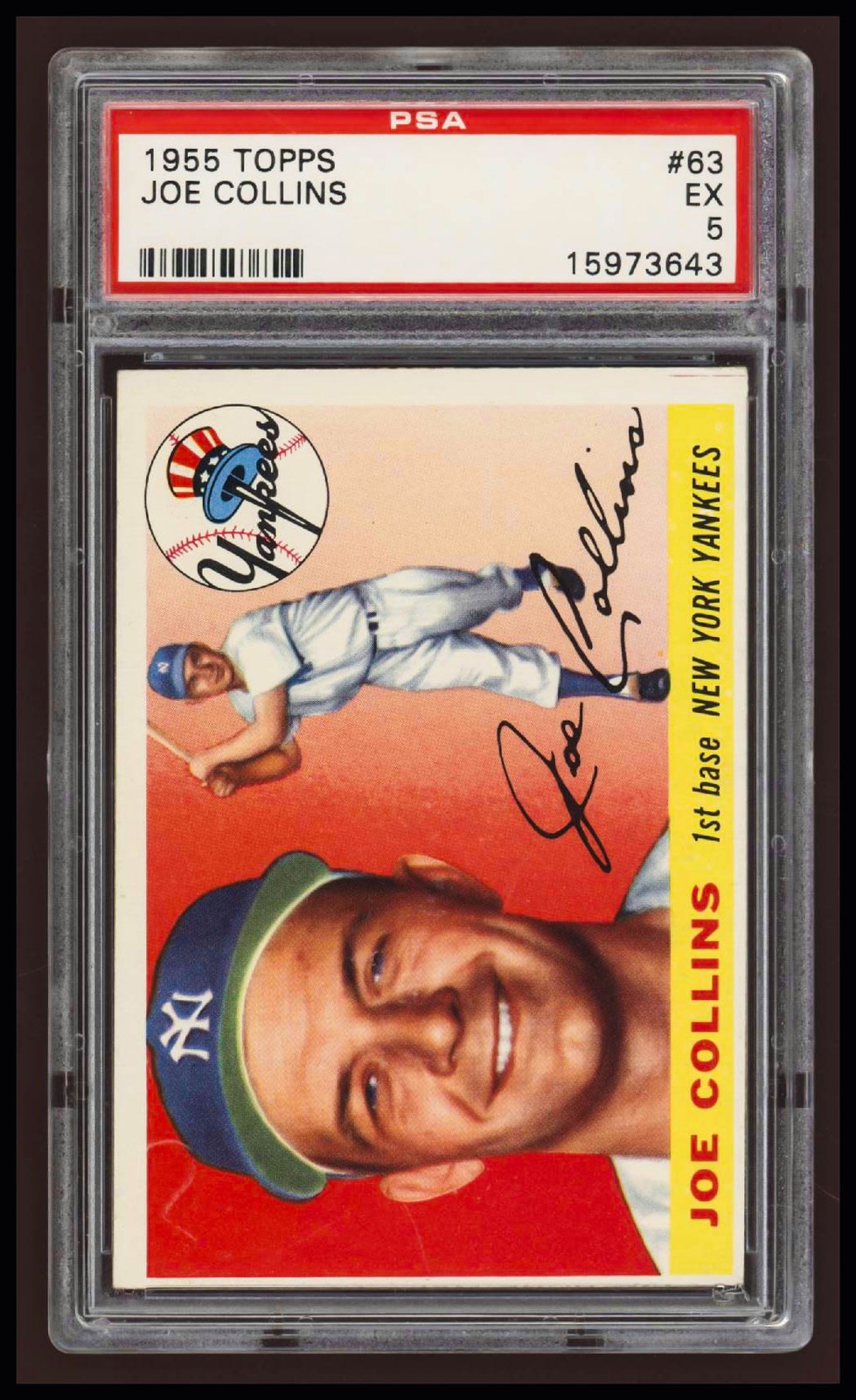 1955 Topps Joe Collins PSA 5 EX #63 Baseball Card