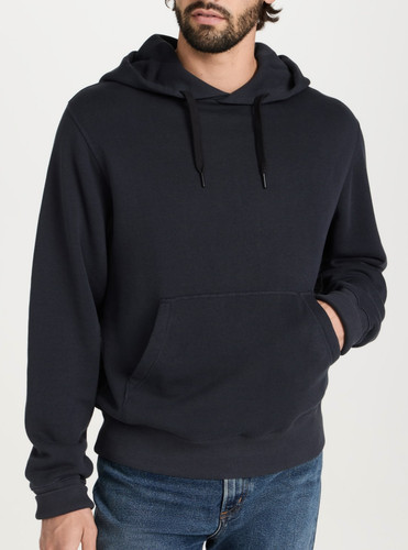Rag & Bone, Rag & Bone Men's Black Kangaroo Pocket Vintage Terry Hoodie Sweatshirt Sz L