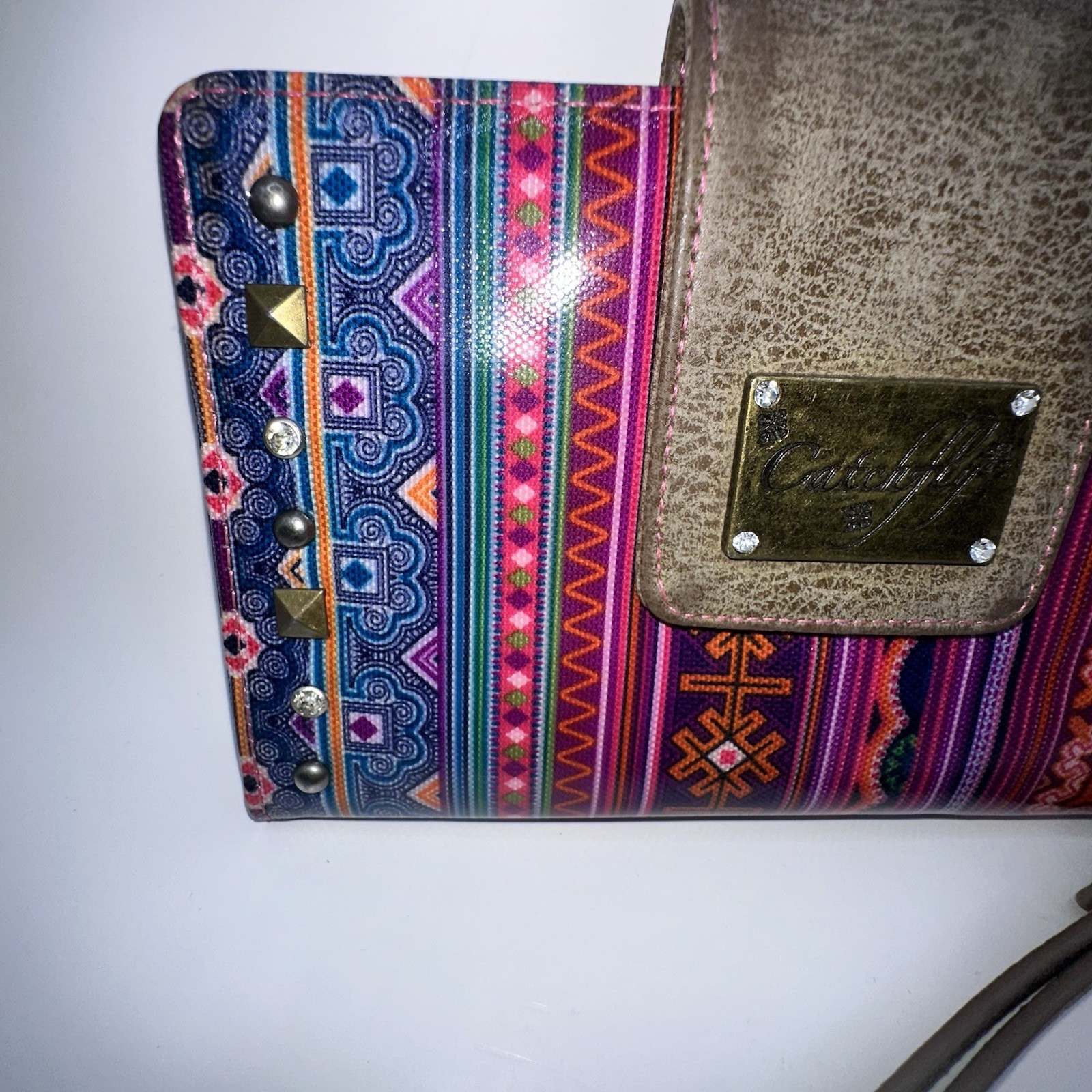 Catchfly Wallet Western Vibrant Pattern Chestnut … - image 2