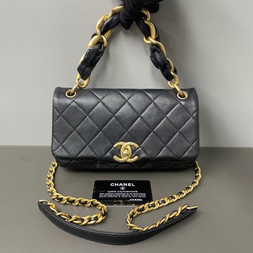 CHANEL Classic Flap Large MINI Chain Handbag Crossbody Bag Black GHW