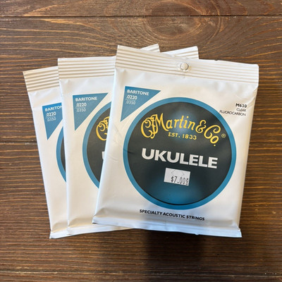 3 pack Martin & Co. M620 Ukulele Fluorocarbon Strings 4-String Uncoated .020
