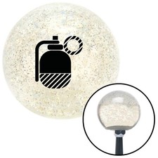 Black Grenade W Pin Clear Metal Flake Shift Knob W M16x1.5 Insert Shifter
