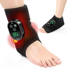 Electric Foot Ankle Massager Brace Heating Vibration Massage Pain Relief Therapy