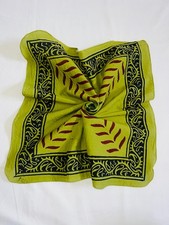 Handmade Maroon Block Print Cotton Bandana Boho Square Scarves with Sun Swir