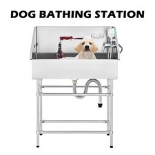 CO-Z 34" Pet Dog Grooming Bath Tub Station Stainless Steel Washing Tub