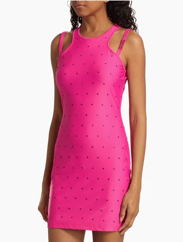 Versace Jeans Couture Minidress con logo impreziosito da cristalli taglia M