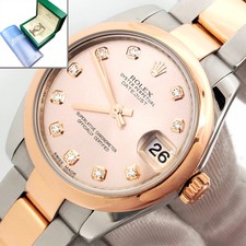 Rolex Datejust Factory Pink Diamond Rose Gold/Steel Oyster 31mm 178241 Box/Apr