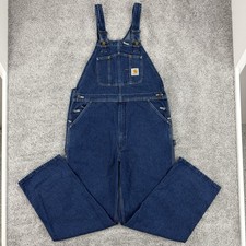 Vintage Carhartt Overalls Men  s 38x32 Carpenter Denim Bib Farmer Outdoors