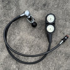 Tekna Scuba Regulator Console Gauge Module With Dive Knife - Untested