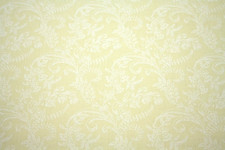 WHITE FLOURISHES ON YELLOW - 100 COTTON FABRIC