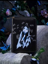 New CORPSE BRIDE Butterfly Large Wallet Handbag Purse Clutch Zipper Wallet Emily