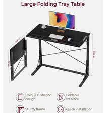 Vantic 31.5 Folding Desk, Foldable TV Tray Table for Eating on Couch, Extra L...