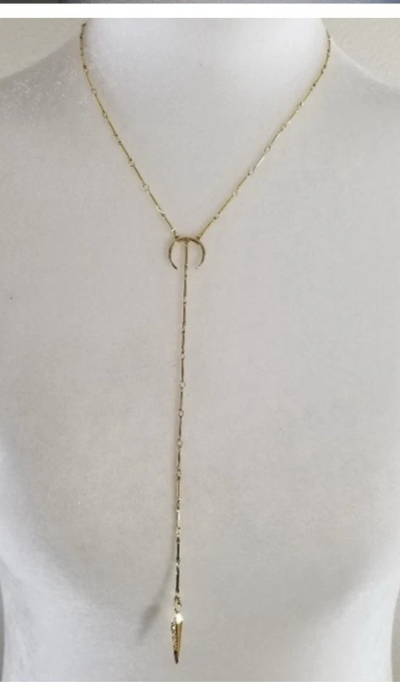 Luv AJ Lariat Pave CZ Gold Necklace  - Image 2 of 4