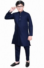 Boys Semi Causual Soft Cotton Kurta With Trouser Outfit Under Waistcoat 1014