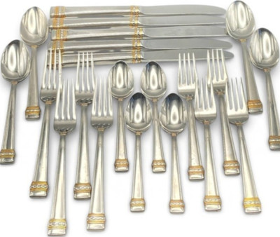 Vintage Lenox Millenium Edition HANCOCK GOLD Accent Flatware 21-Pc Service for 4