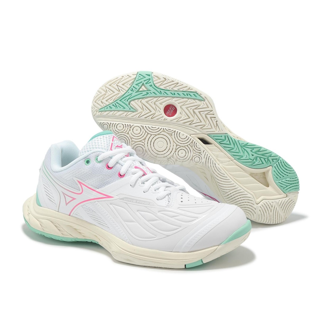 Mizuno Wave Fang 2 Wide White Pink Teal Men Unisex Badminton Shoes