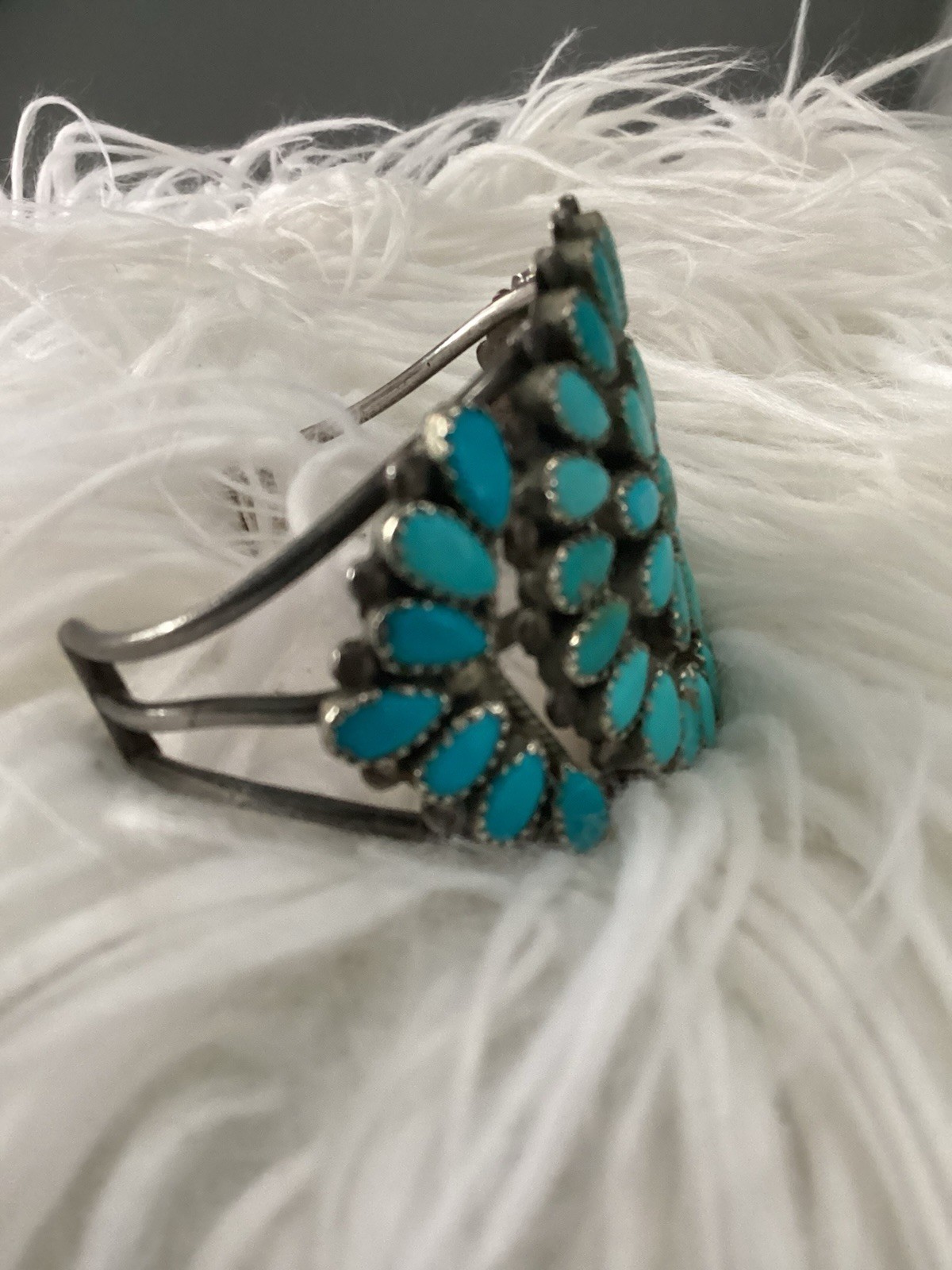 Native Turquoise Sterling Silver Cuff Bracelet - image 4