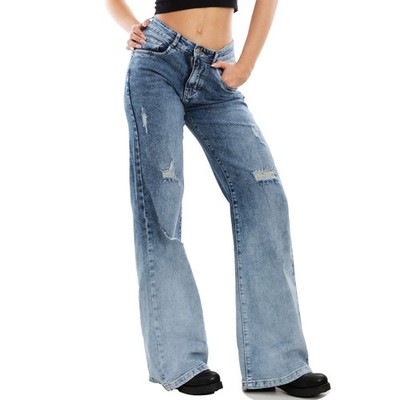 Women's Palace Wide Leg Jeans Baggy Ripped Denim Pants TOOCOOL X225