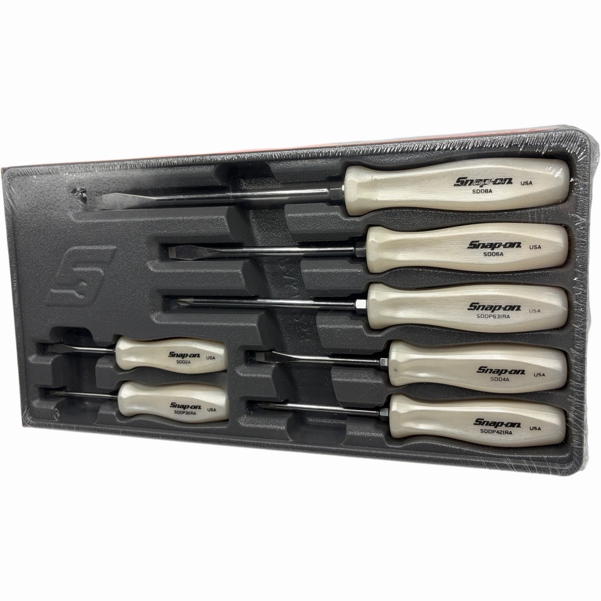 Snap On Tools Pearl White Hard Handle Combination Screwdriver Set