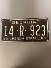1969 Georgia License Plate Ga Chevy Ford Dodge Chevrolet