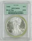 1995 $1 American Silver Eagle PCGS SPECIMEN Green Label Holder C4460